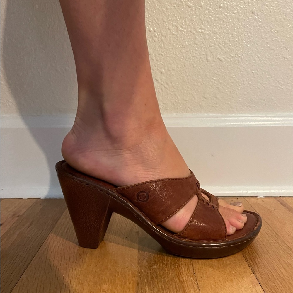 Born leather heeled sandals